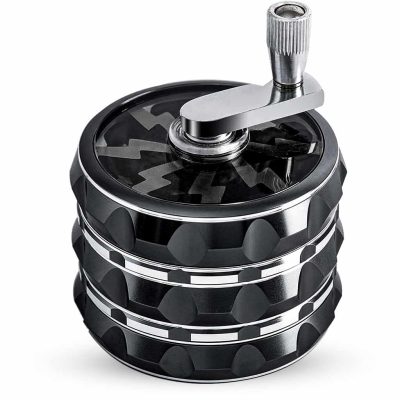 65mm 4pc Mill-Top Aluminium Lightning Grinder - Onyx